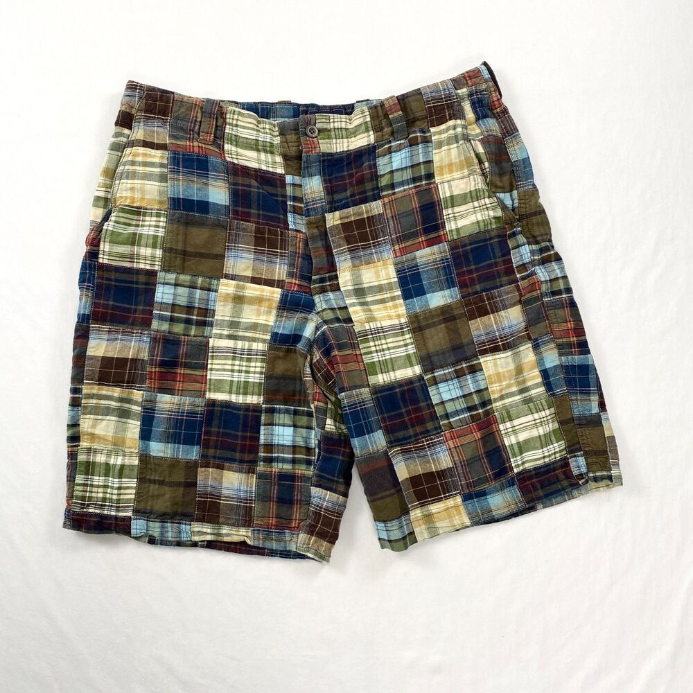 Izod Patchwork Bermuda Shorts Cotton Mens 36 Multicolor Preppy Summer 9.5”
